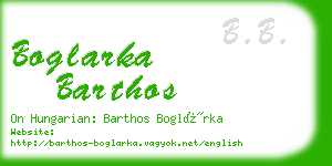 boglarka barthos business card